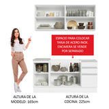 Cocina Compacta 160cm sin Fregadero Blanco Glamy 01