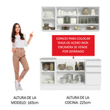 Cocina Compacta 160cm sin Fregadero Blanco Glamy 02