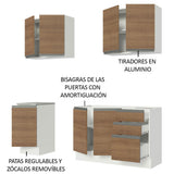 Cocina Compacta 160cm con Fregadero Blanco/Marrón Glamy 03