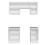Cocina Compacta 160 cm Blanco/Negro Glamy Madesa