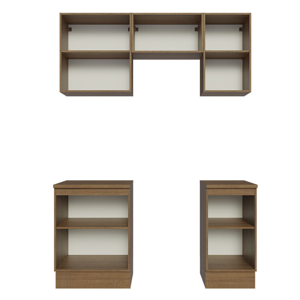 Cocina Compacta 160cm Marrón/Negro Glamy 07