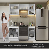 Cocina Compacta 160cm Blanco/Marrón Glamy 07