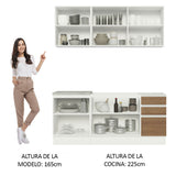 Cocina Compacta 180cm Blanco/Marrón Glamy 05