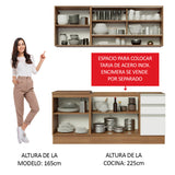 Cocina Compacta 180cm Marrón/Blanco Glamy 06