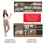 Cocina Compacta 180cm Marrón/Negro Glamy 06