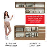 Cocina Compacta 180cm Marrón Glamy 07