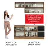 Cocina Compacta 180cm Marrón/Negro Glamy 07