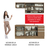 Cocina Compacta 180cm Marrón Glamy 08