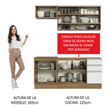 Cocina Compacta 180cm Marrón/Blanco Glamy 08