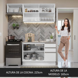 Cocina Compacta 180cm sin Fregadero Blanco Glamy 09
