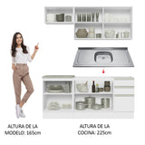 Cocina Compacta 180cm con Fregadero Blanco Glamy 11