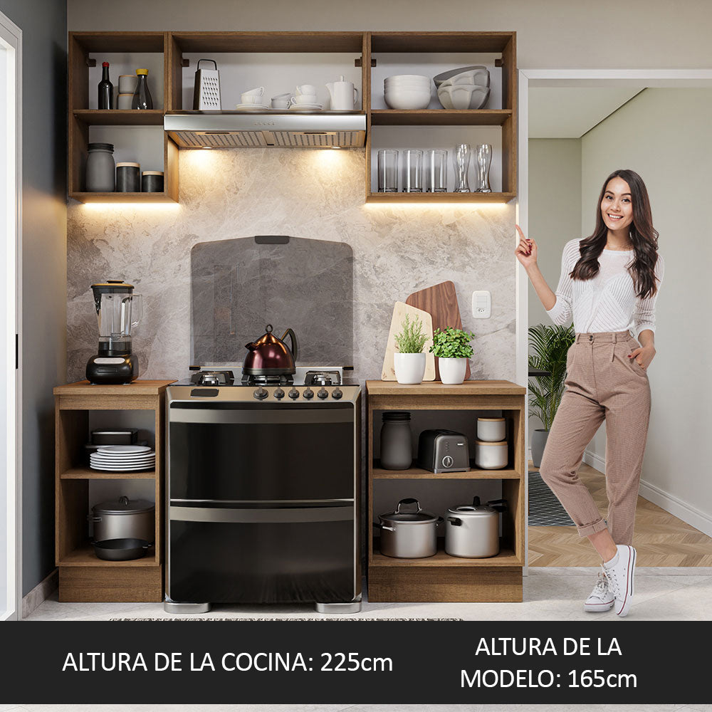 Cocina Compacta 180 cm Marrón Glamy Madesa