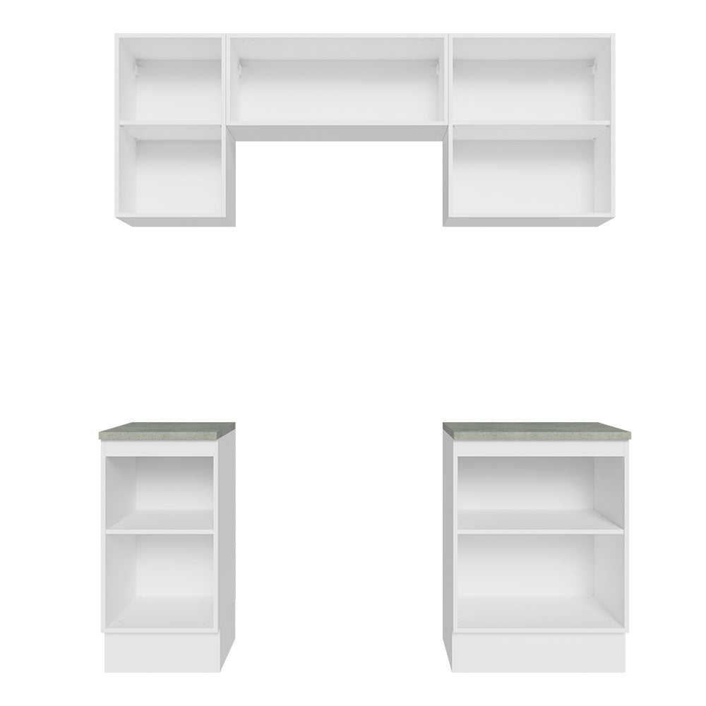 Cocina Compacta 180cm Blanco/Marrón Glamy 12