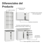 Cocina Compacta 190 cm Con Vitrina Blanco Glamy Madesa