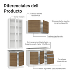 Cocina Compacta 190 cm Con Vitrina Blanco/Marrón Glamy Madesa