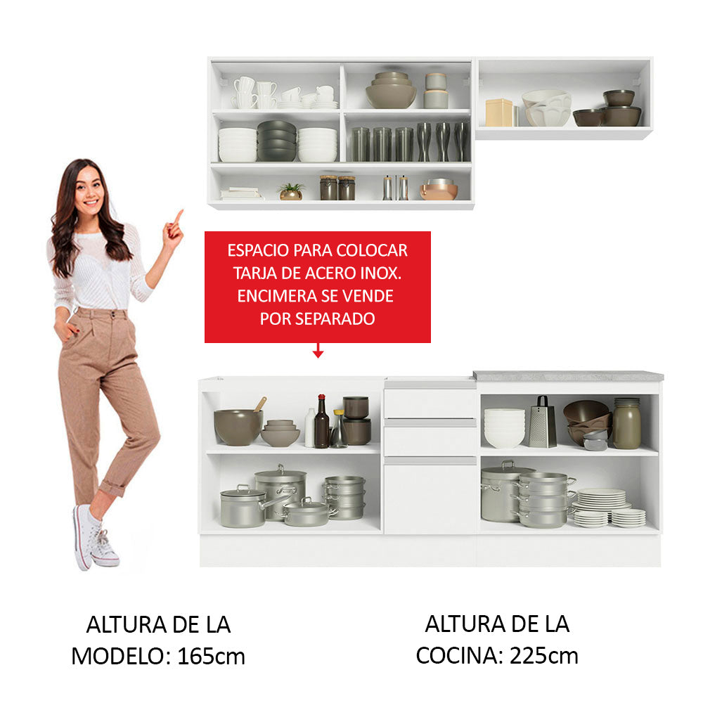 Cocina Integral 200cm Blanco Glamy 03