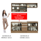 Cocina Compacta 180cm sin Fregadero Marrón Glamy 09