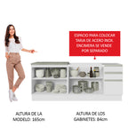 Cocina Compacta 200 cm Blanco Glamy Madesa