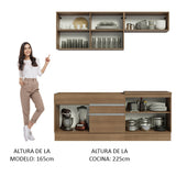 Cocina Compacta 200cm Marrón Glamy 07