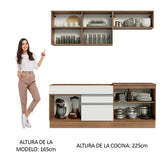 Cocina Compacta 200cm Marrón/Blanco Glamy 07