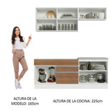 Cocina Compacta 200cm Blanco/Marrón Glamy 07