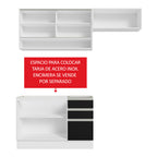 Cocina Compacta 200 cm Blanco/Negro Glamy Madesa
