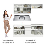 Cocina Integral con Fregadero 200cm Glamy 09 Blanco