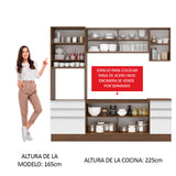 Cocina Integral 220cm Marrón/Blanco Glamy  01