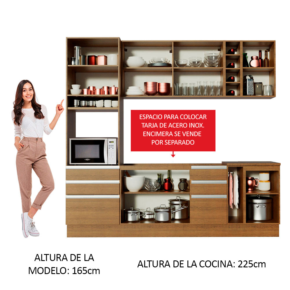 Cocina Integral 240 cm Marrón Lazio 02