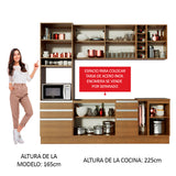 Cocina Integral 240 cm Marrón Lazio 02