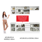 Cocina Integral 240 cm Blanco Glamy Madesa