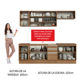 Cocina Integral 240cm sin Fregadero Marrón Glamy 03