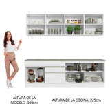 Cocina Integral 240cm Blanco Glamy 06