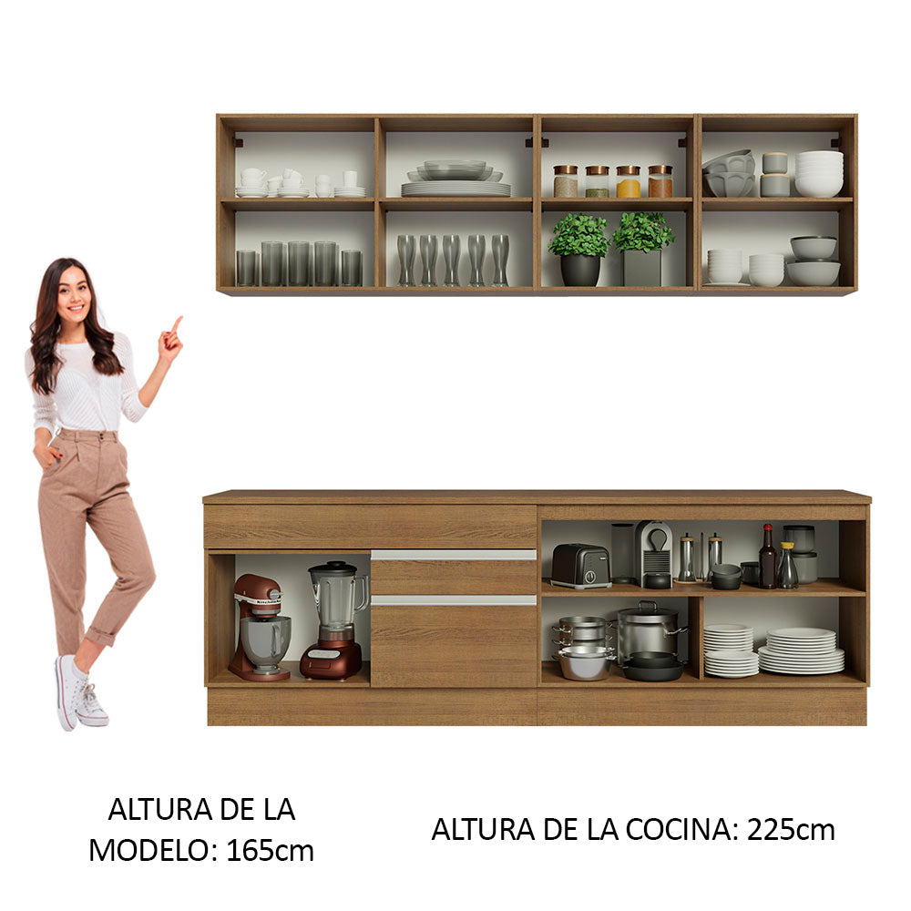 Cocina Integral 240cm Marrón Glamy 06