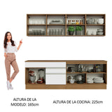 Cocina Integral 240cm Marrón/Blanco Glamy 06