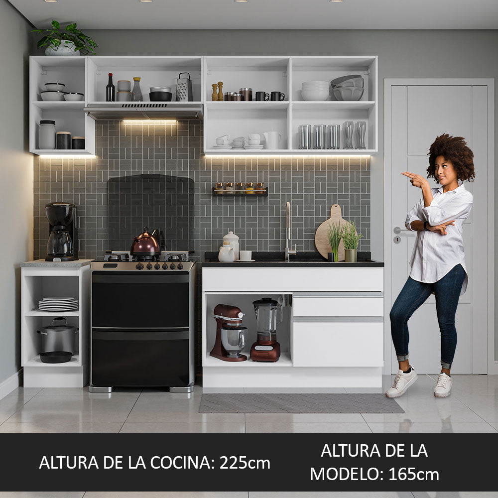 Cocina Integral 240cm Blanco Glamy 07