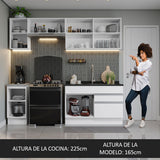 Cocina Integral 240cm Blanco Glamy 07