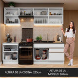 Cocina Integral 240cm Blanco Glamy 08