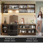 Cocina Integral 240 cm Marrón Glamy Madesa