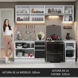 Cocina Integral con Accesorios 240cm Glamy Blanco/Negro