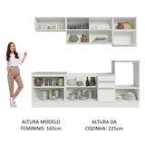 Cocina Integral 260 x 60 cm Blanco Glamy 02