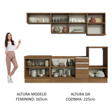 Cocina Integral 260cm Marrón 60cm de Profundidad Glamy 02