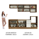 Cocina Integral 260cm Marrón/Blanco 60cm de Profundidad Glamy 02