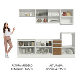 Cocina Integral 260 x 60 cm Blanco/Marrón Glamy 02