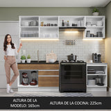 Cocina Integral 260cm Blanco/Marrón Glamy 04