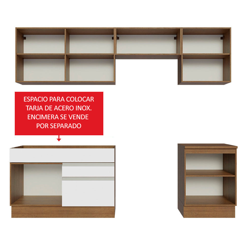 Cocina Integral 260cm Marrón/Blanco Glamy 05