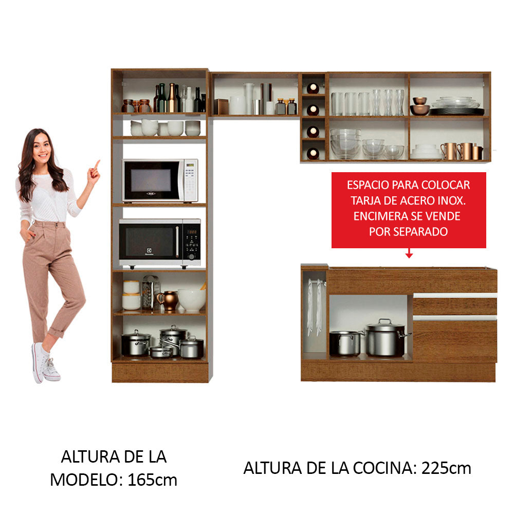 Cocina Integral 270cm Marrón Jade 09