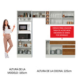 Cocina Integral 270cm Blanco/Marrón/Blanco Jade 09