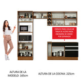 Cocina Integral 270cm Marrón/Negro/Marrón Glamy 09