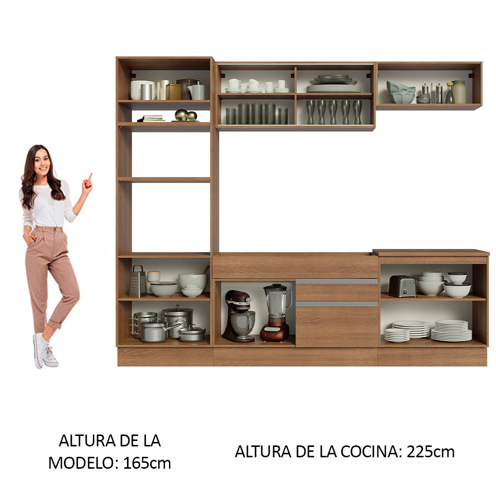 Cocina Integral 270cm Marrón Glamy 10